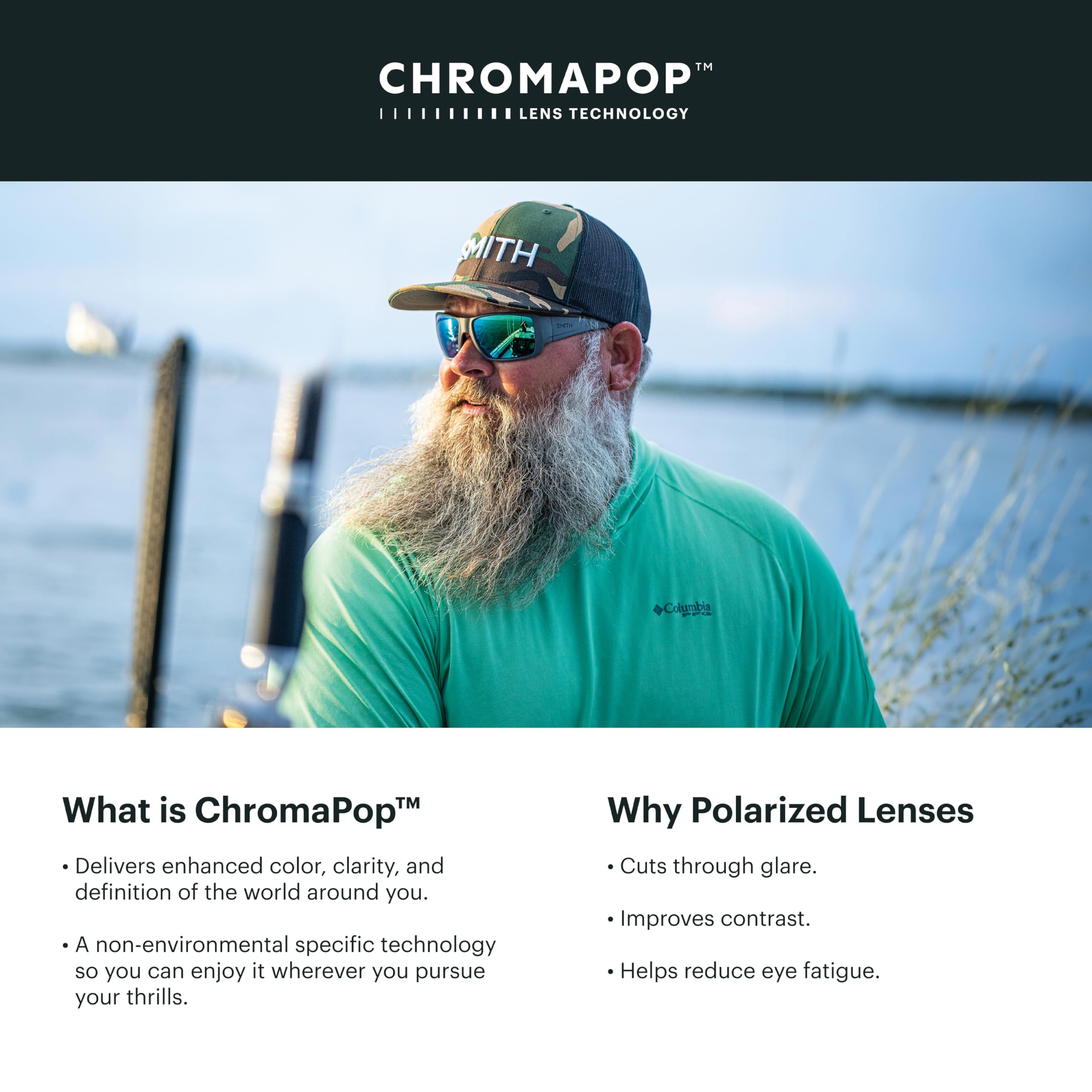 SMITH Boomtown Sunglasses with ChromaPop Shield Lens – Performance Sports Active Sunglasses – for Men & Women - Image 5