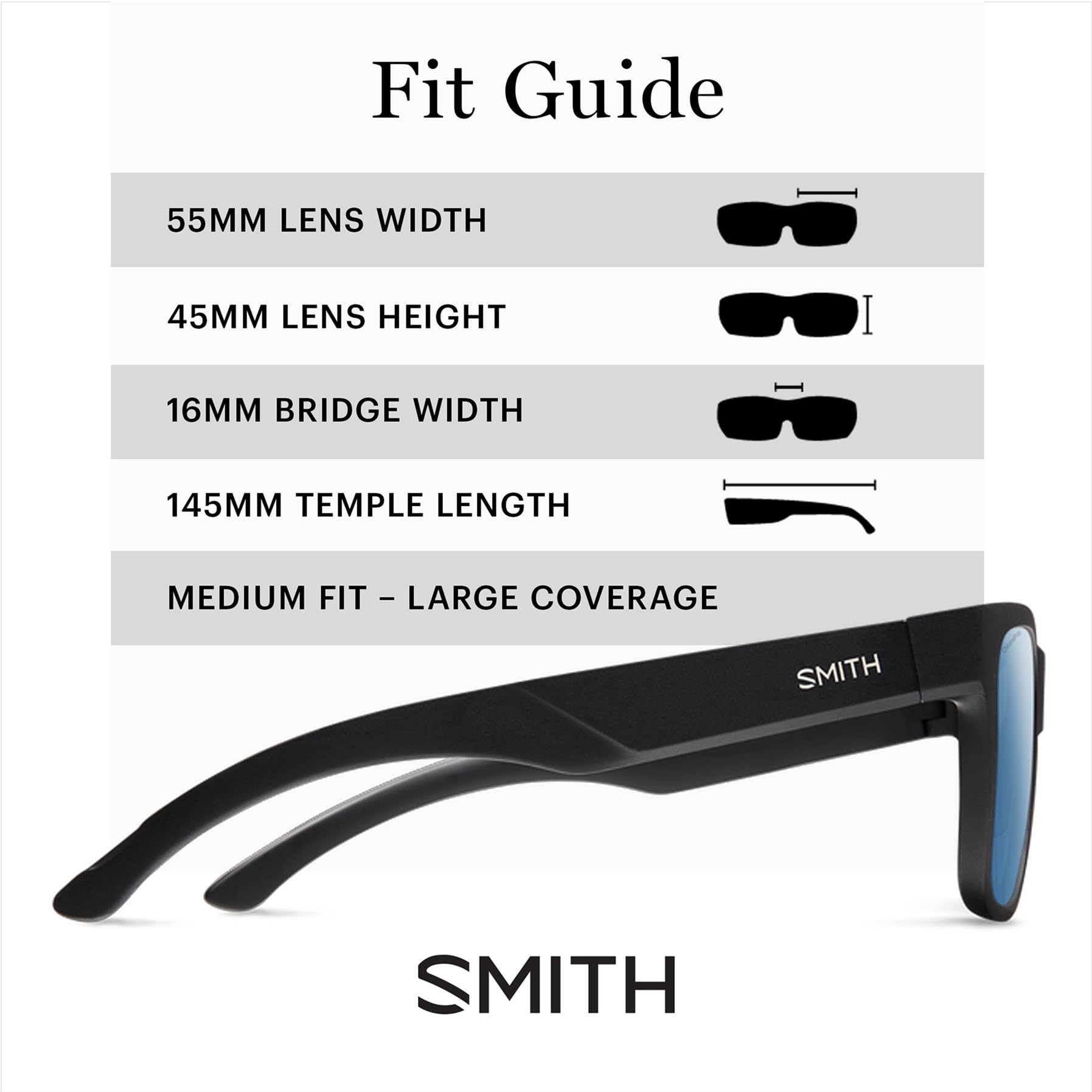 SMITH Lowdown 2 Sunglasses with Chromapop Lenses - Polarized Sunglasses - for Men & Women - Matte Black ChromaPop Glass Polarized Blue Mirror - Image 4